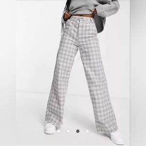 ASOS Design pants in gray check Petite (US 4)